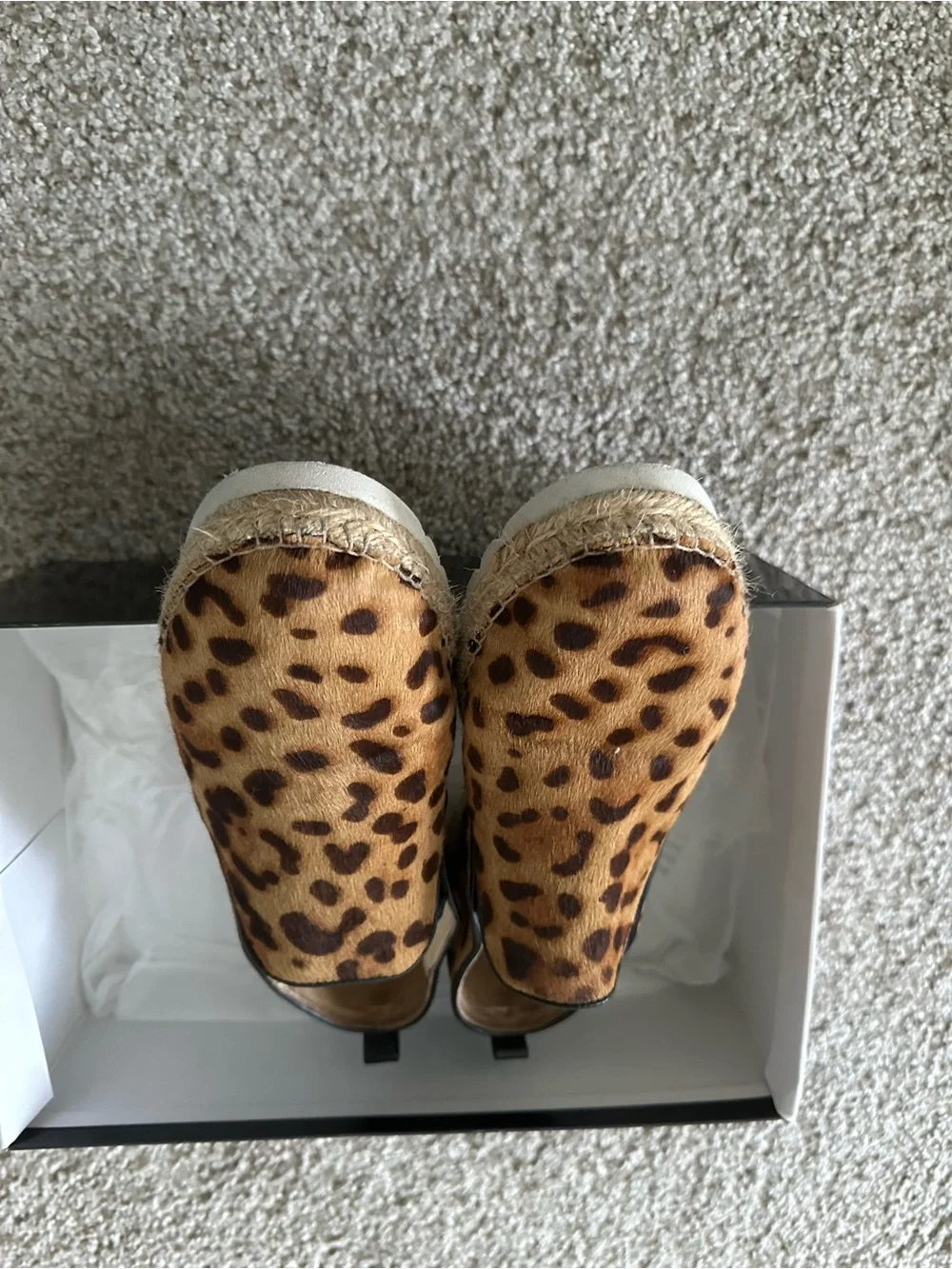Women Leopard Print Espadrille Slip-Ons - Black & Brown